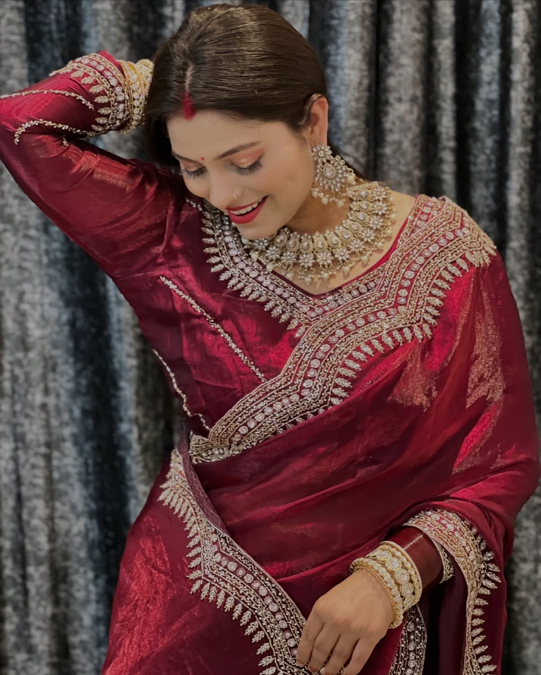 Designer Festive Wear Saree with Intricate Border Work With Free Blouse