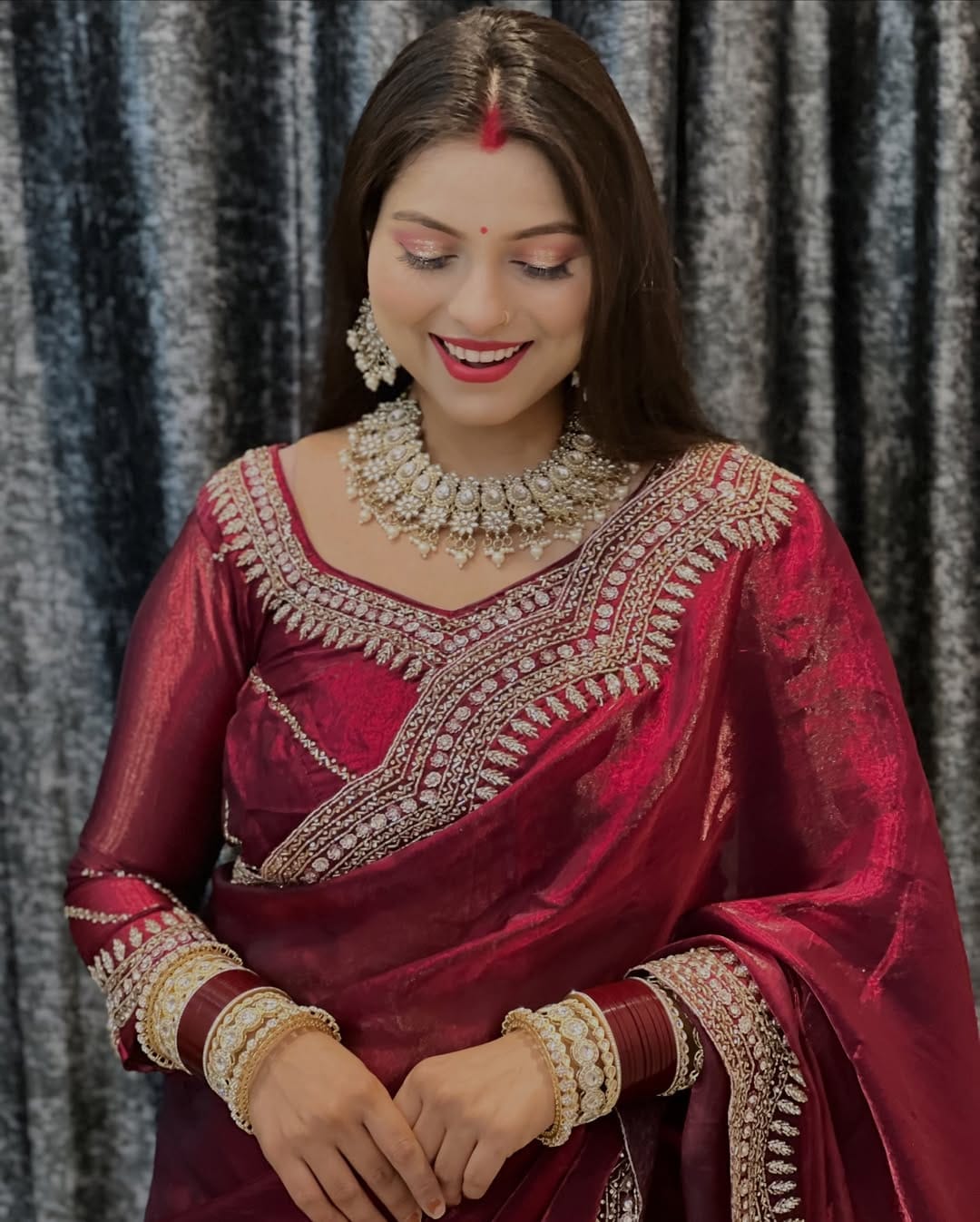 Designer Festive Wear Saree with Intricate Border Work With Free Blouse